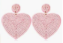 Krissy - Beaded Heart Earrings