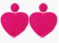 Krissy - Beaded Heart Earrings