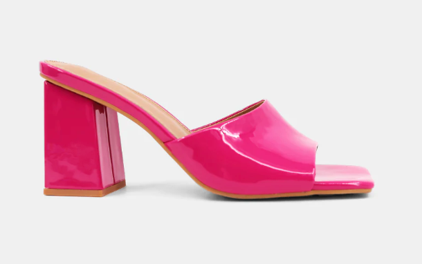 Gillian - Fuchsia Square Toe Block Heel