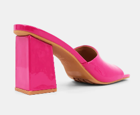 Gillian - Fuchsia Square Toe Block Heel