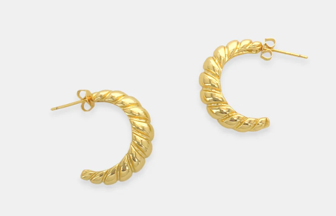 Kallie - Gold Twisted Hoop Earrings