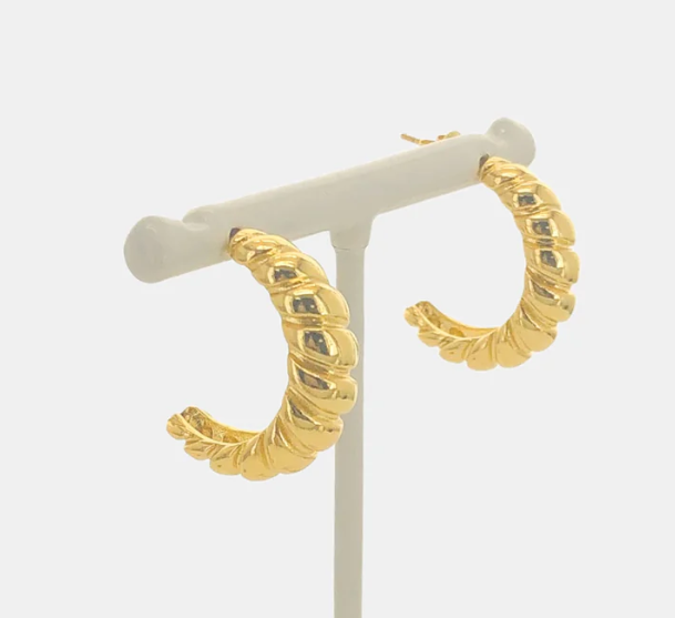 Kallie - Gold Twisted Hoop Earrings