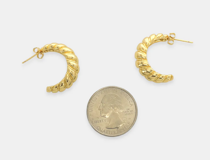 Kallie - Gold Twisted Hoop Earrings