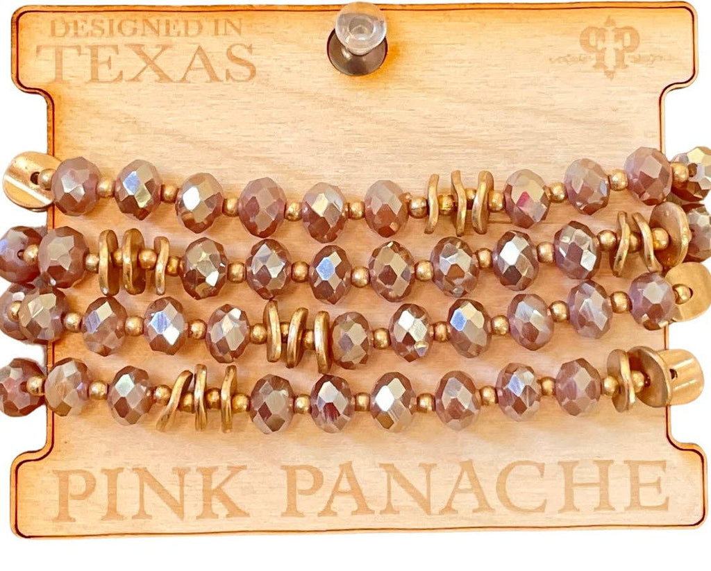 Pink Panache - Dusty Purple Beaded Bracelet Set