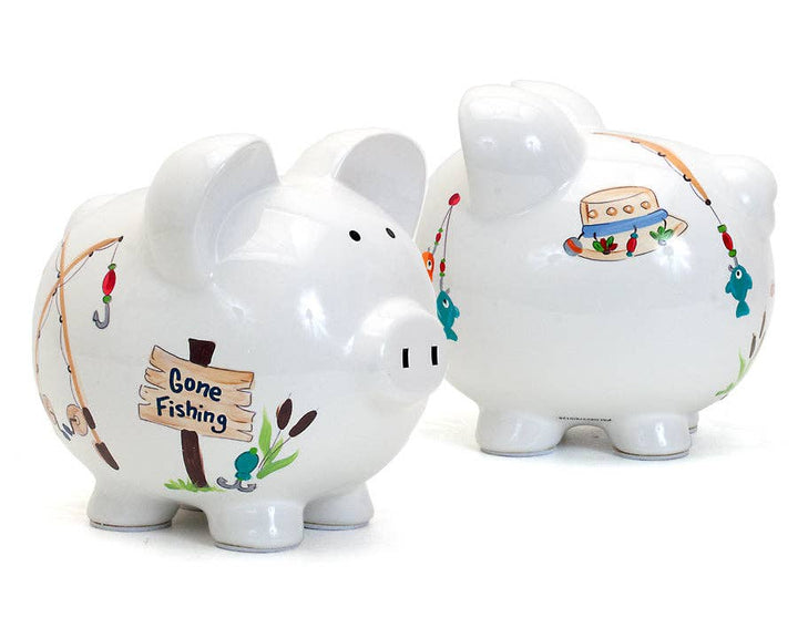 Large Piggy Bank - Gone Fishing
