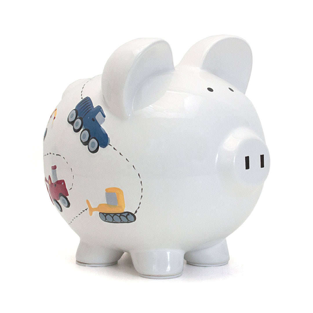 Large Piggy Bank - White Construction
