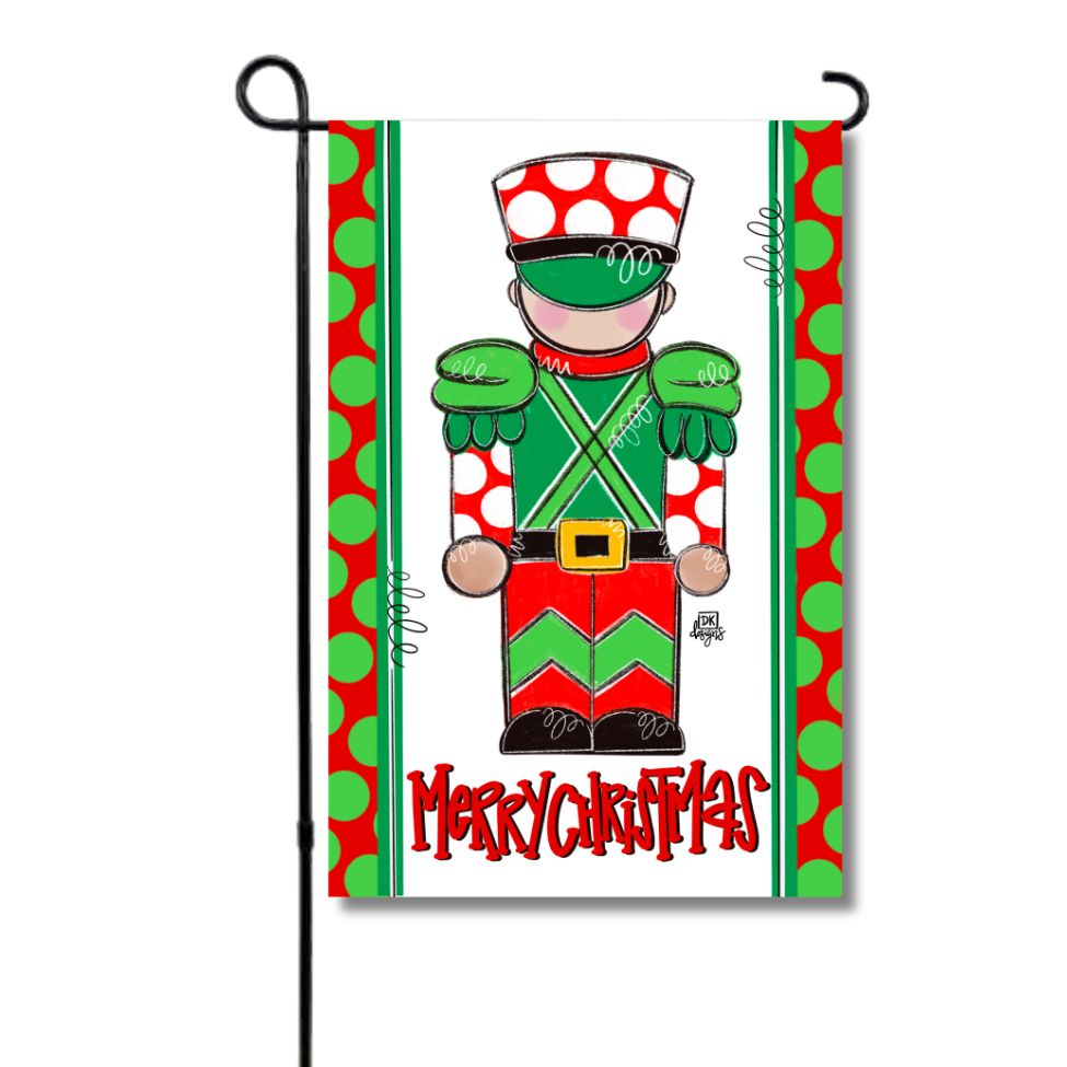 Garden Flag - Red and Green Dot Soldier