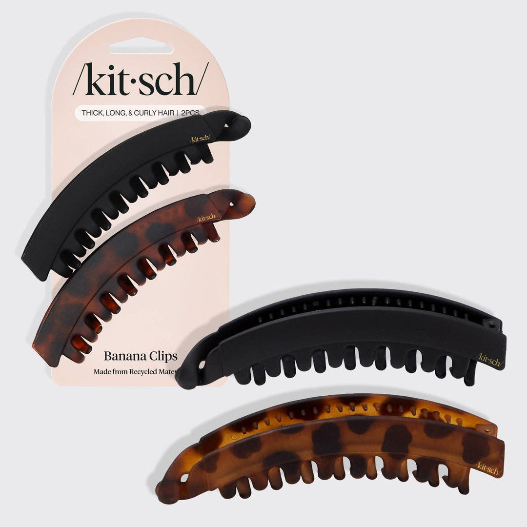 Kitsch - Banana Clip 2pc- Black & Tortoise