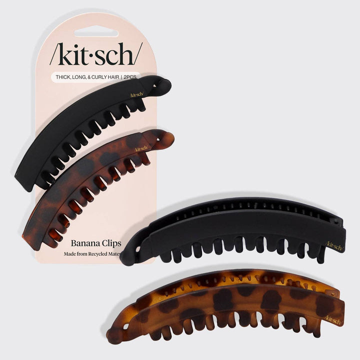 Kitsch - Banana Clip 2pc- Black & Tortoise