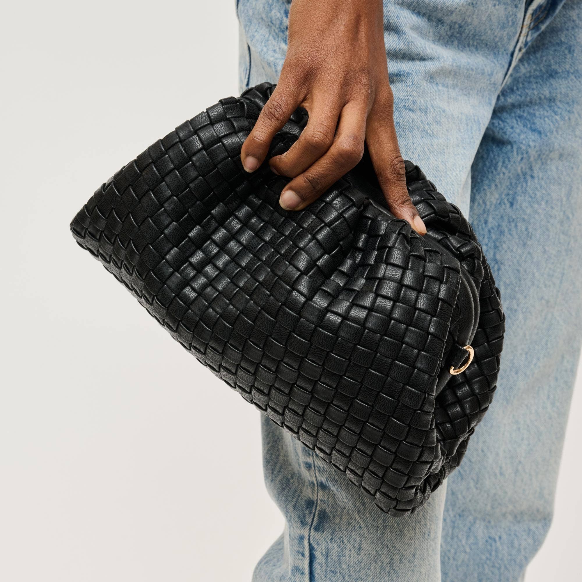Tate - Woven Frame Clutch (Black)