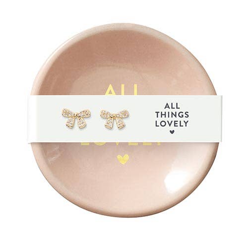 Ceramic Jewelry Dish & Earrings - All Things Lovely