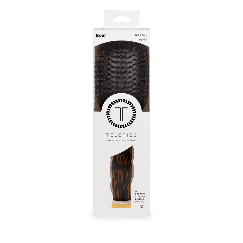 Teleties - Boar Bristle Hair Brush (Tortoise)