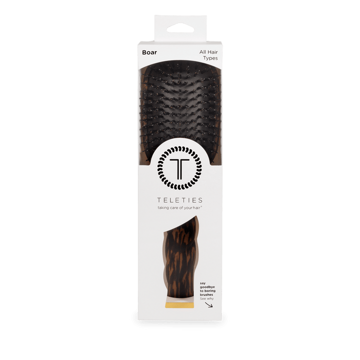 Teleties - Boar Bristle Hair Brush (Tortoise)