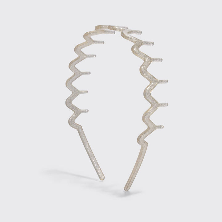 Kitsch - Recycled Plastic Zigzag Headbands 2pc Set - Gold & Silver