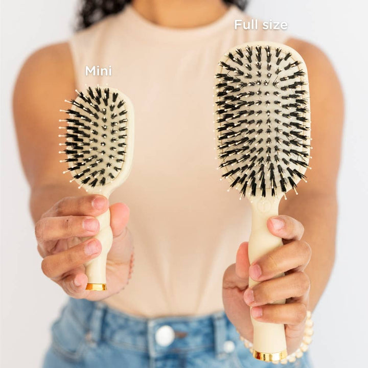 Teleties - Mini Boar Brush | Tan