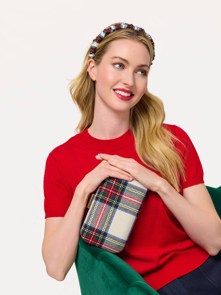 Scottie - Ivory Plaid Clutch