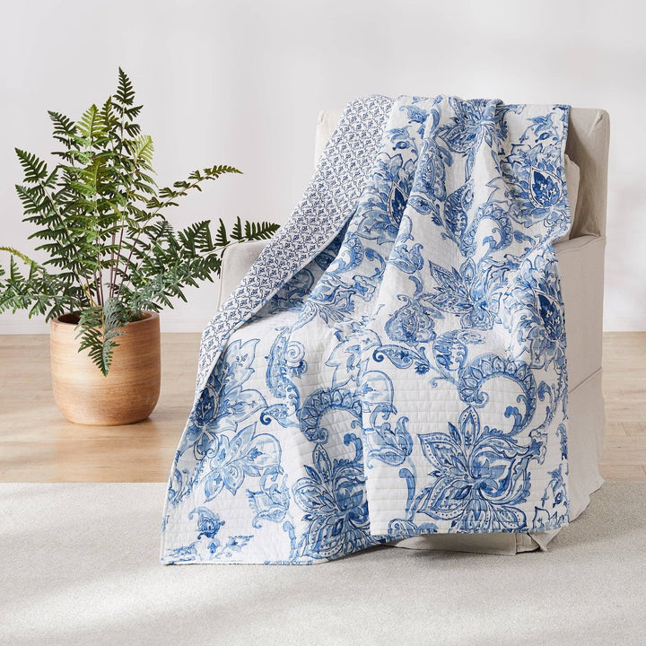 Bennett Quilted Throw - Blue