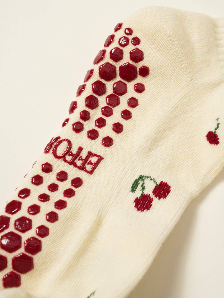 Grip Socks - Little Cherries & Petals