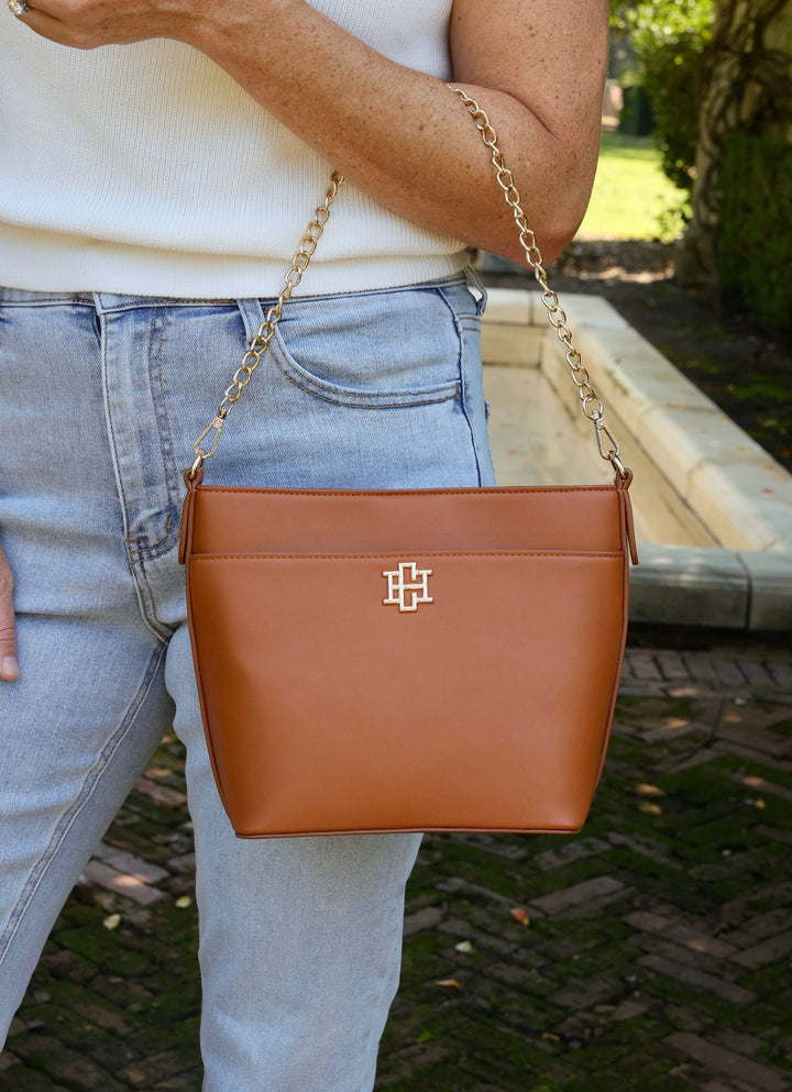 Brielle - Bucket Crossbody Bag (Camel)