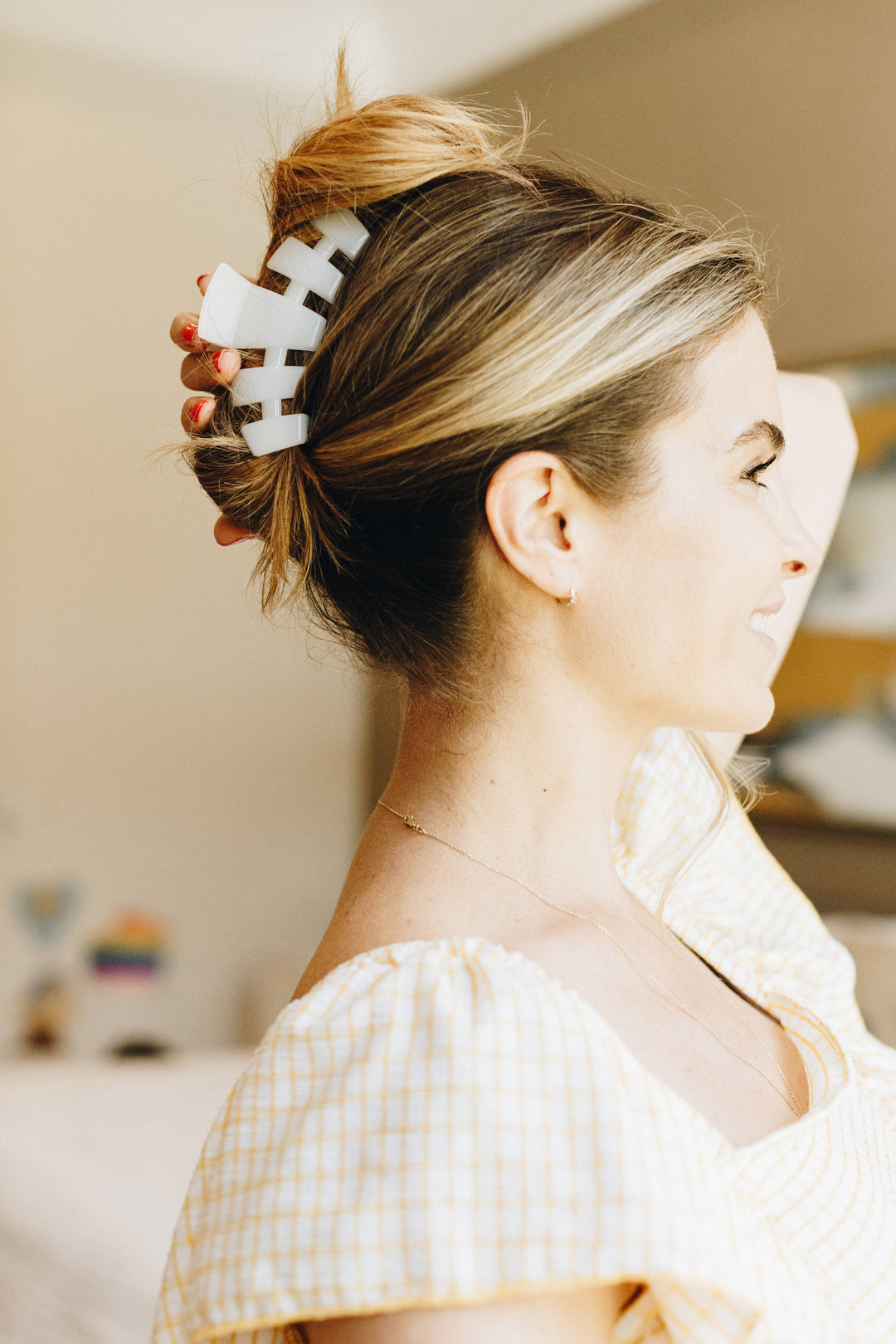 Teleties - Classic Hair Clip Coconut White (Large)