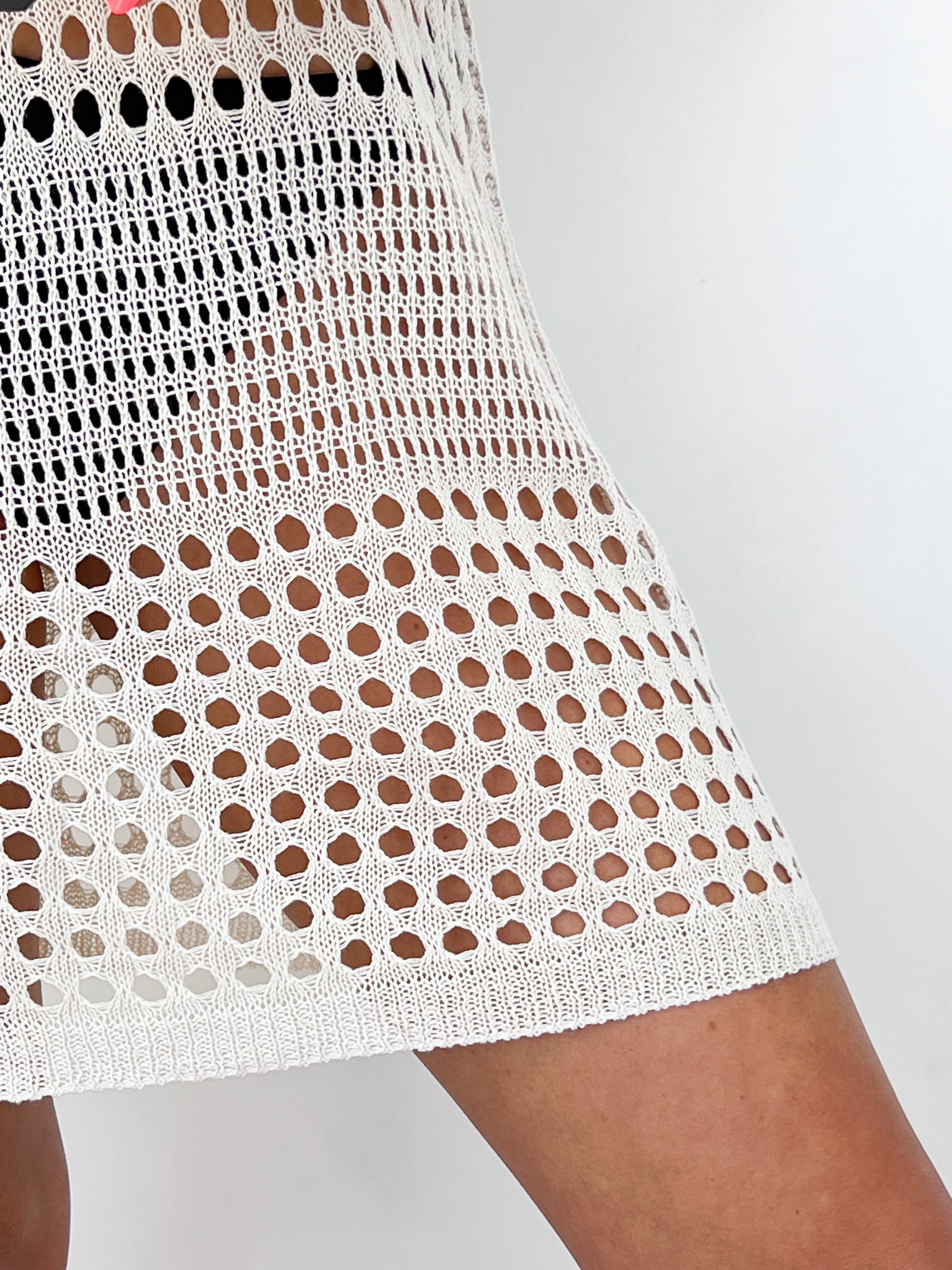 Haley - Knit Swimsuit Cover Up (Beige)