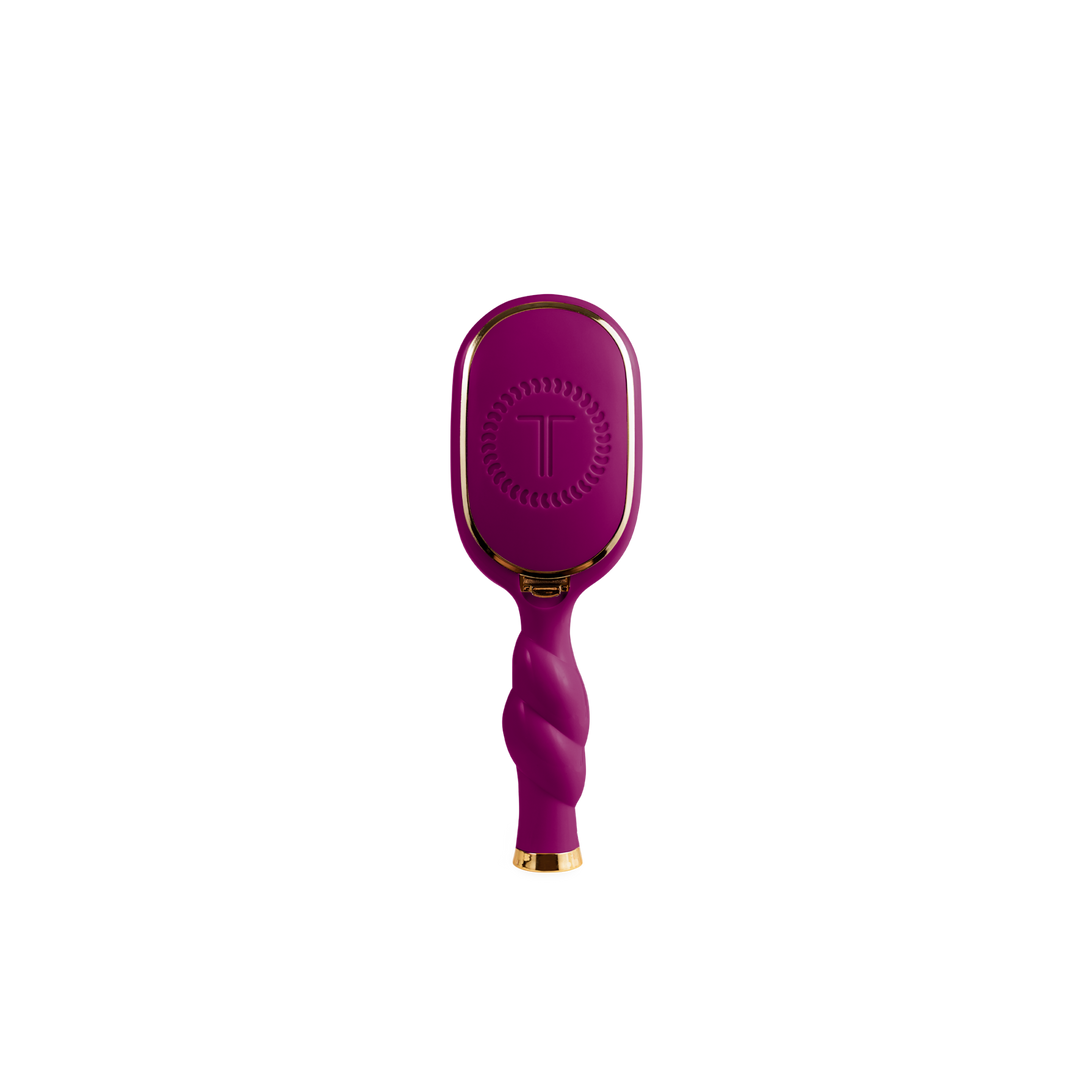Teleties - Mini Boar Bristle Hair Brush - Mulberry