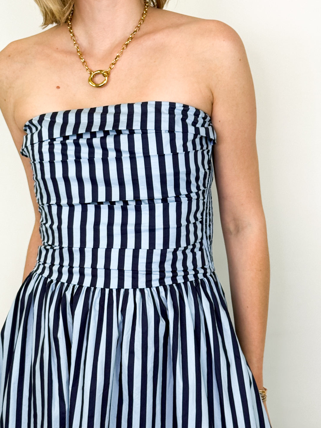 Sadie - Striped Strapless Maxi Dress