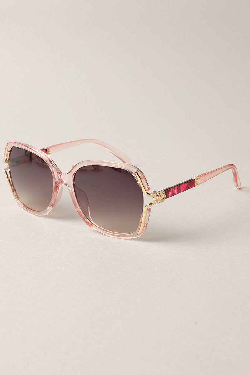 Kalani - Leopard Detailed Square Frame Sunglasses