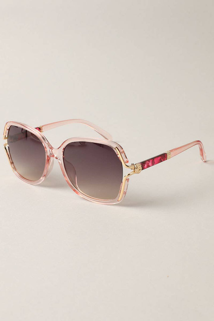 Kalani - Leopard Detailed Square Frame Sunglasses