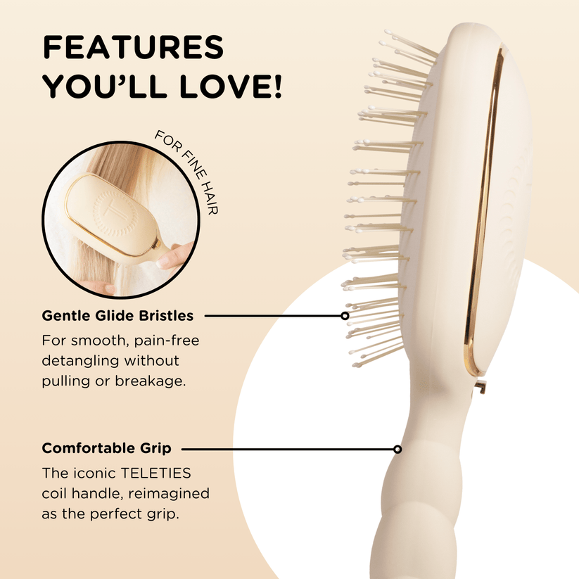 Teleties - Detangler Hair Brush for Fine Hair (Tan)