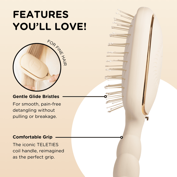 Teleties - Detangler Hair Brush for Fine Hair (Tan)