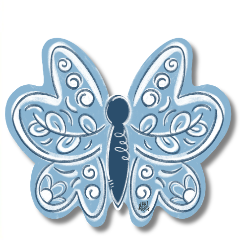 Door Hanger Attachment - Blue Butterfly