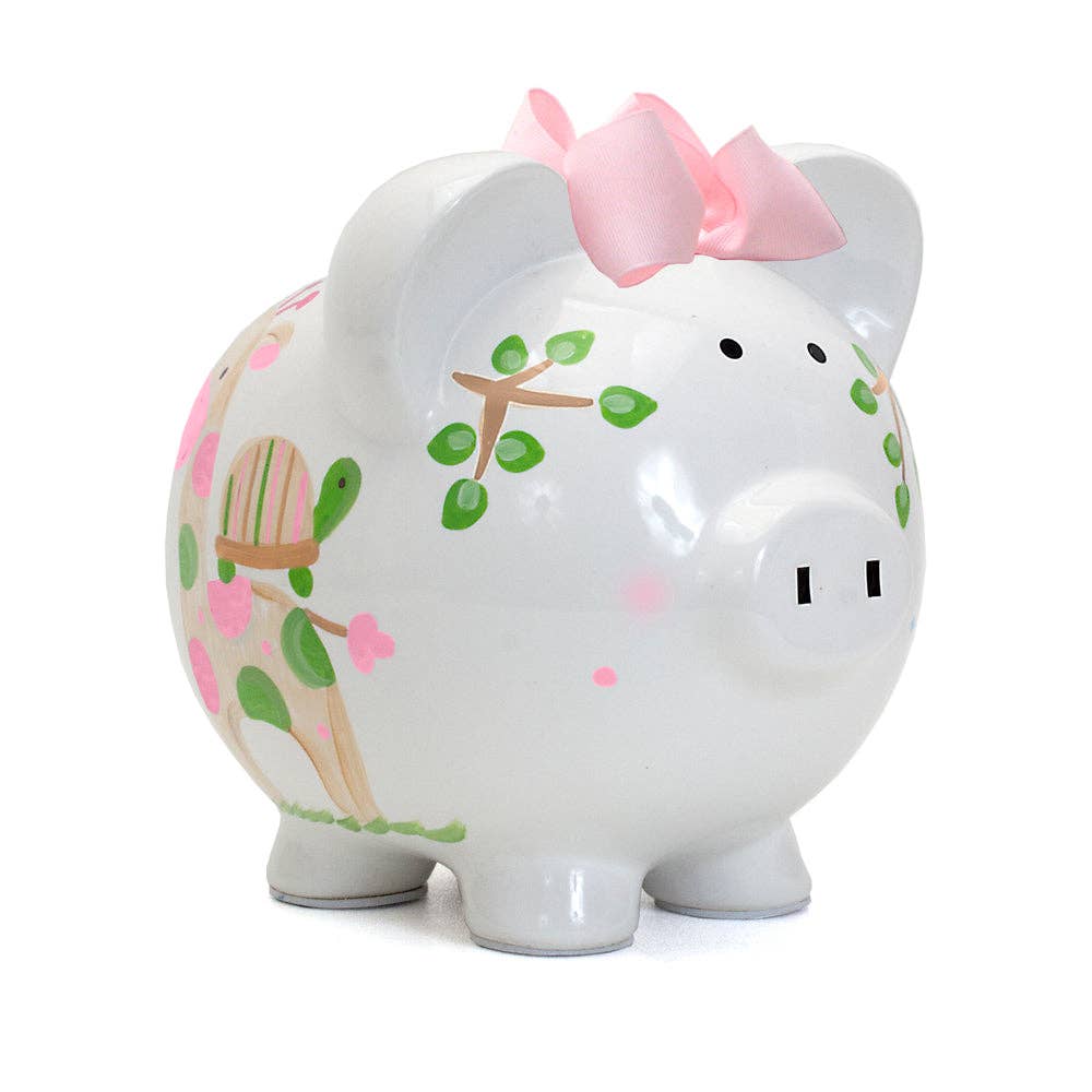 Large Piggy Bank - Pink Tropical Punch