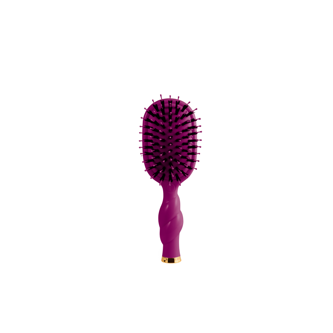 Teleties - Mini Boar Bristle Hair Brush - Mulberry