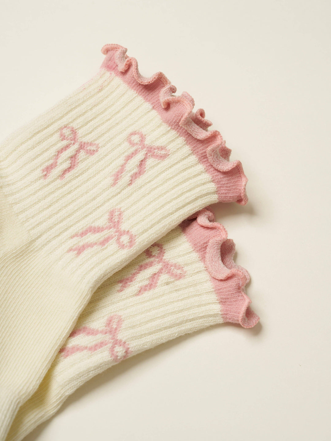 Grip Socks - Bows & Ruffles - Pink