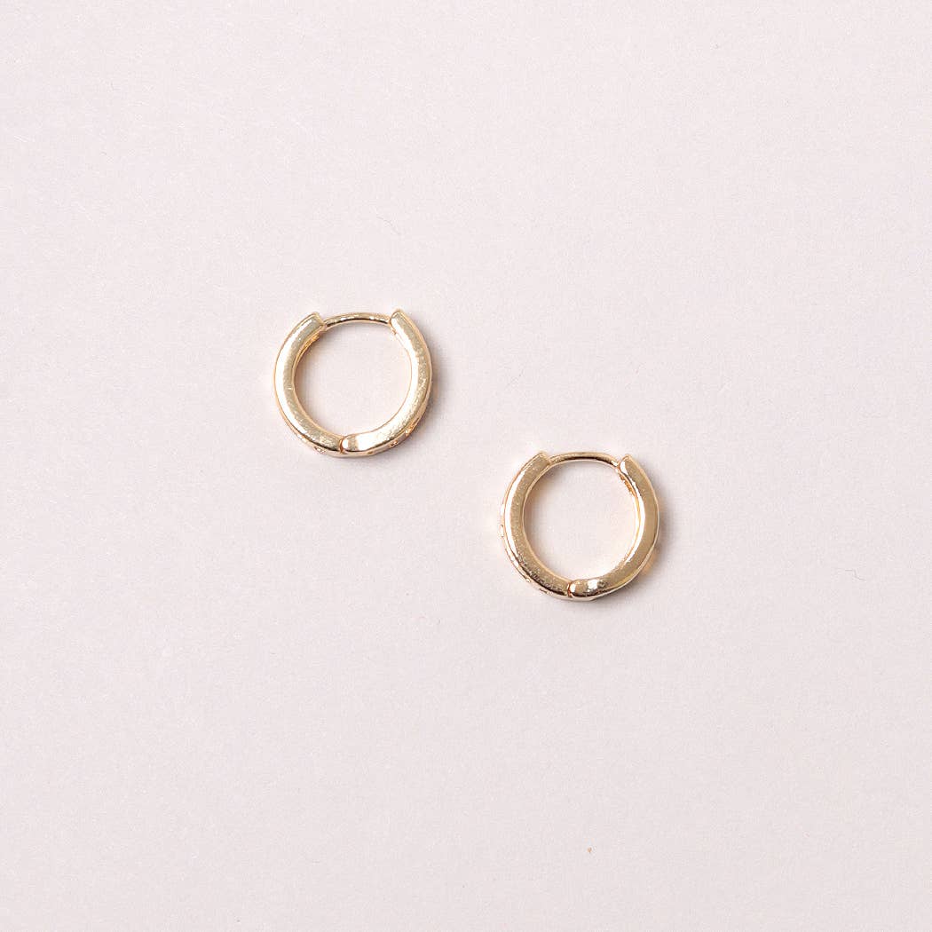 Ava - 14K Gold-Dipped Carved Hoop Earring
