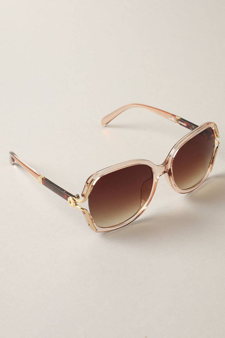 Kalani - Leopard Detailed Square Frame Sunglasses