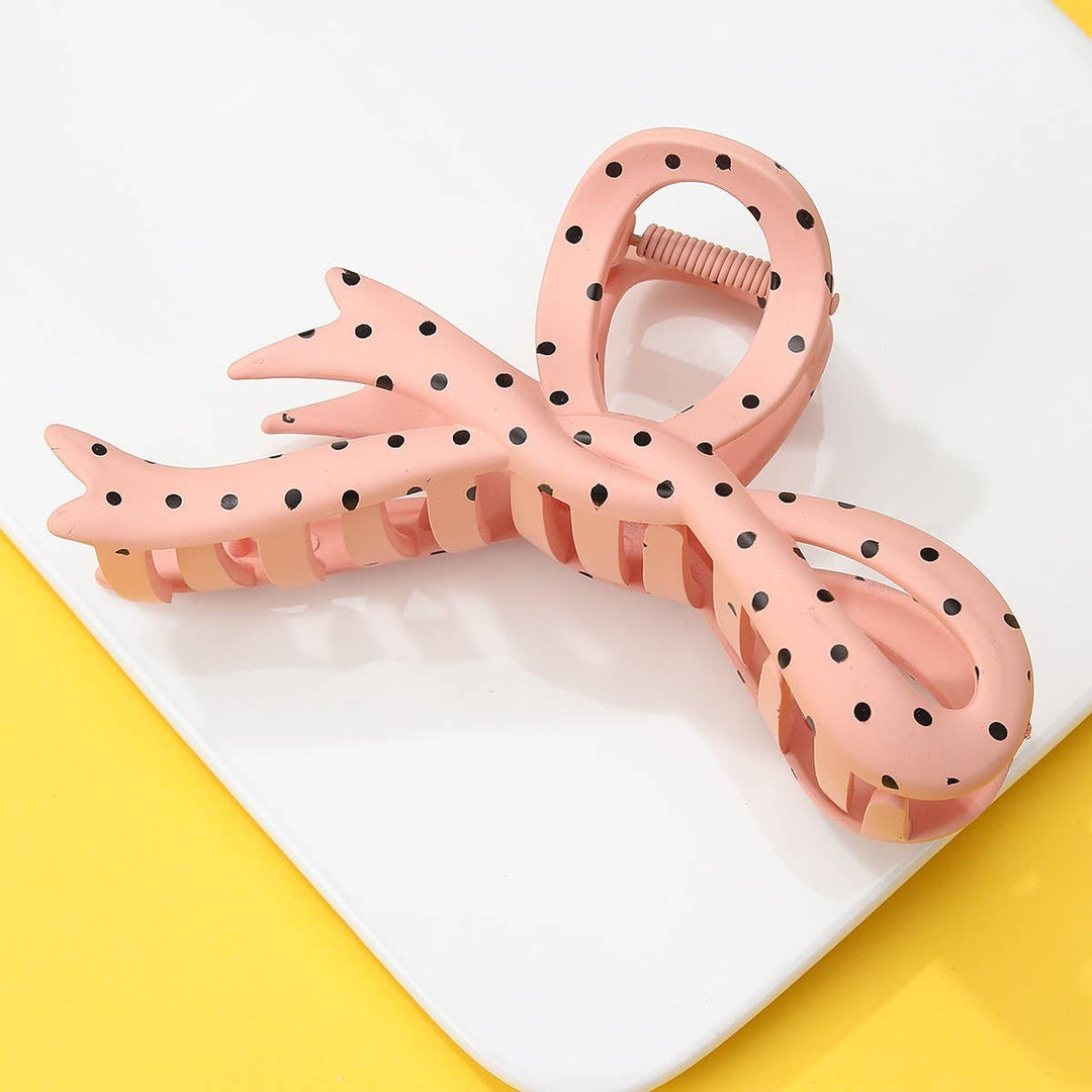 Cindy - Oversized Polka Dot Bow Hair Claw Clip