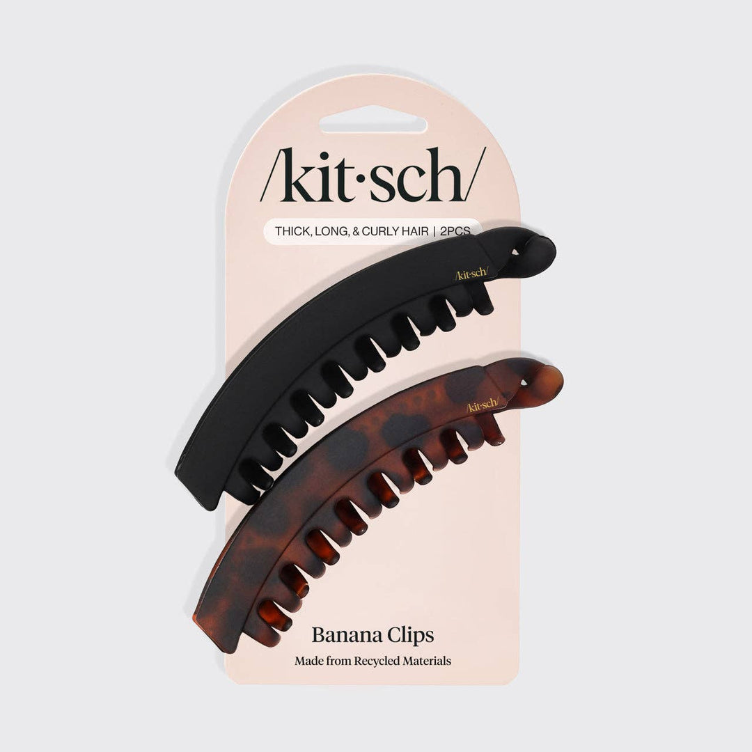 Kitsch - Banana Clip 2pc- Black & Tortoise