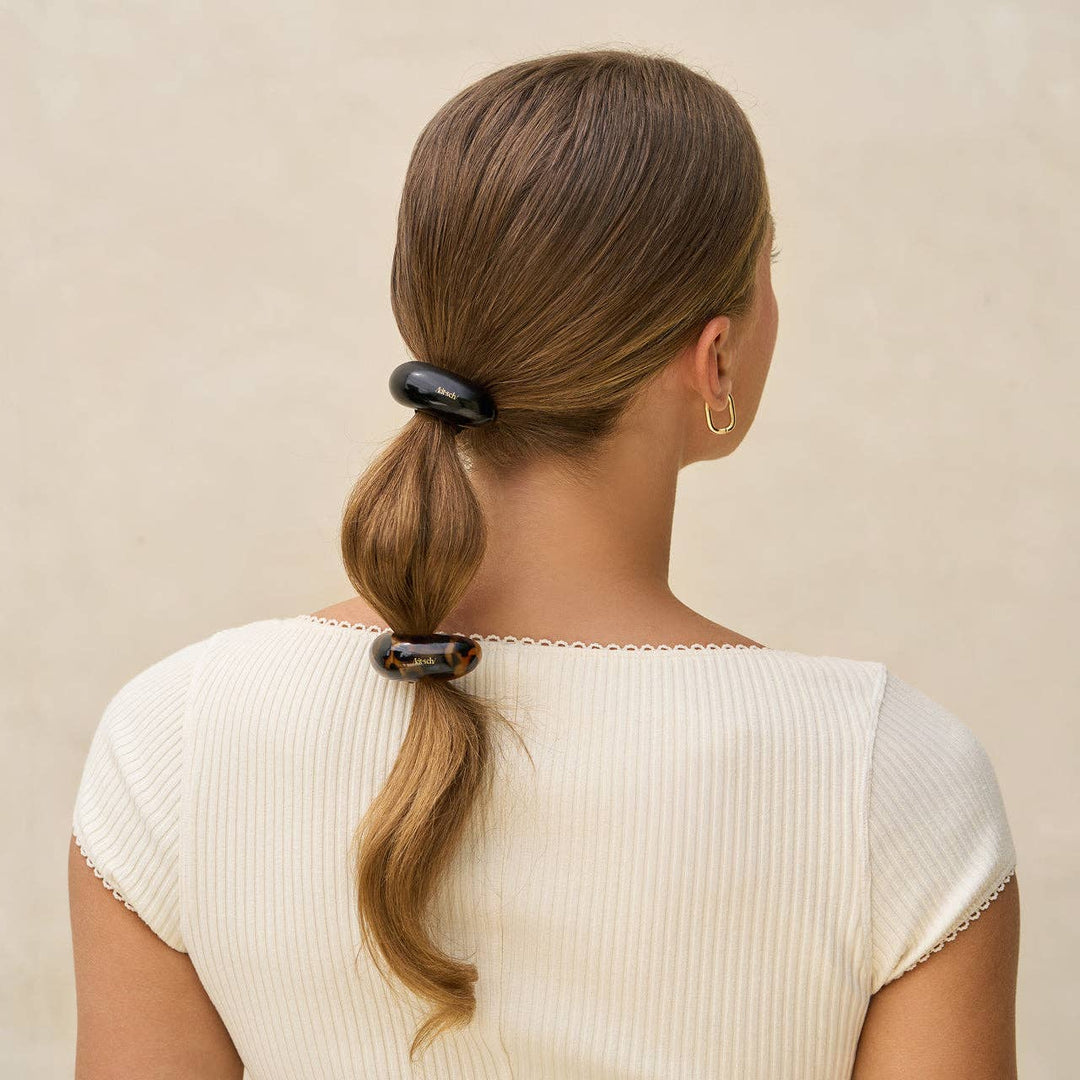 Kitsch - Black & Tort Cloud Cuff Ponytail Holders- Medium