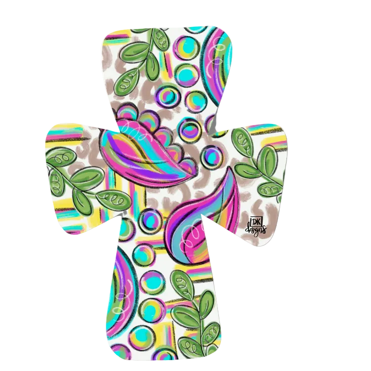 Door Hanger Attachment - Mardi Gras Cross
