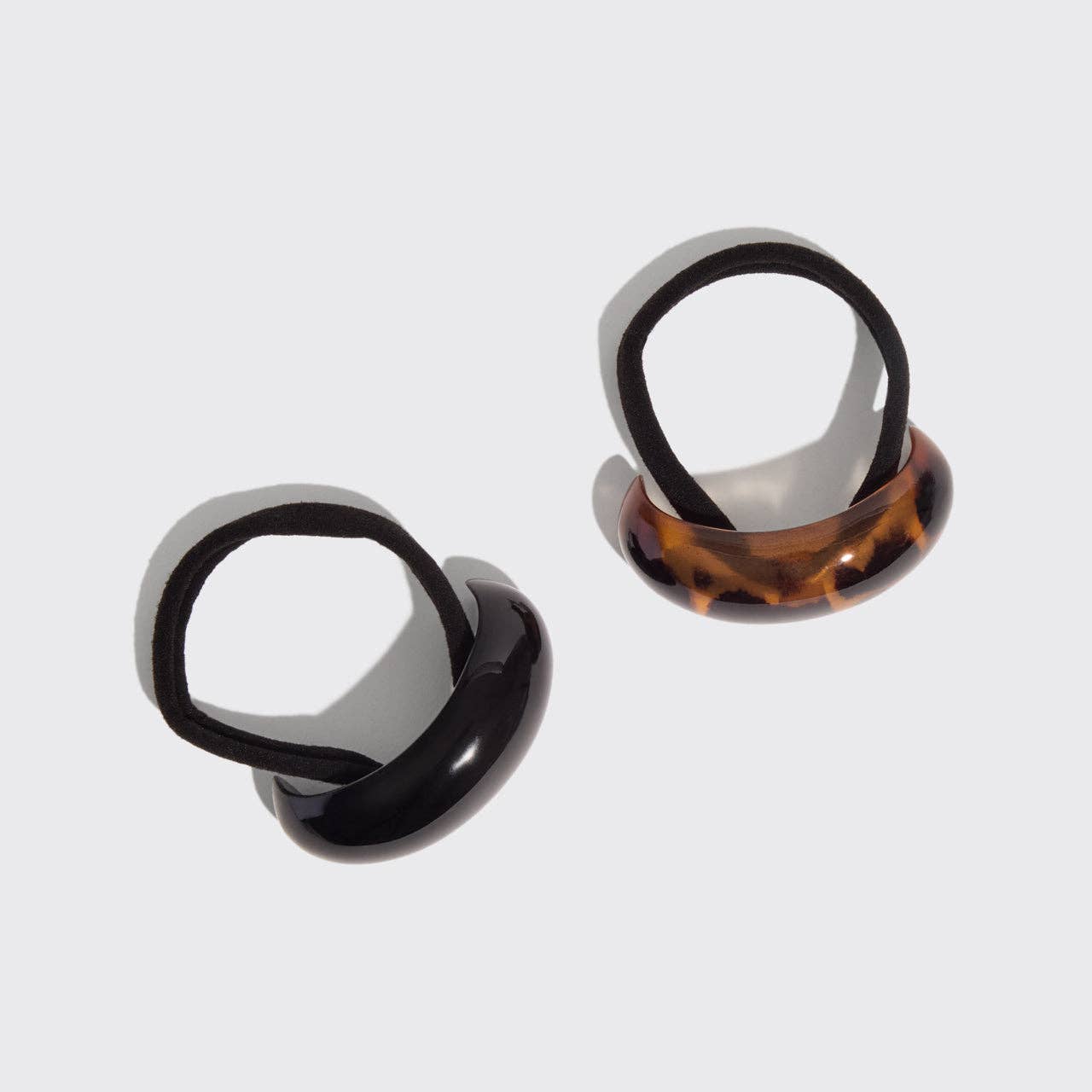 Kitsch - Black & Tort Cloud Cuff Ponytail Holders- Medium