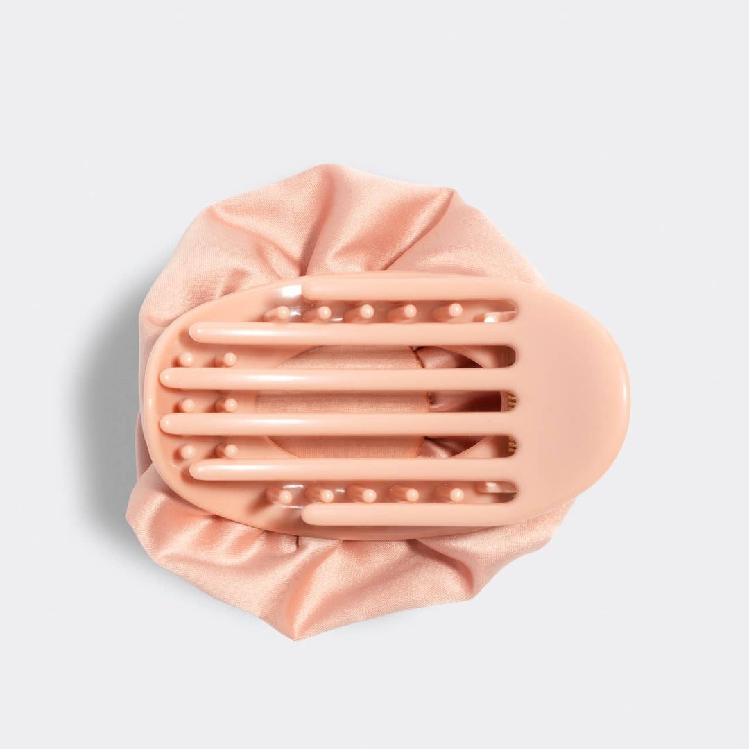 Kitsch - Satin Rosette Medium Flat Cloud Clip - Terracotta
