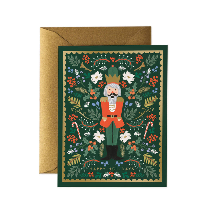Rifle Paper - Evergreen Nutcracker Greeting Card