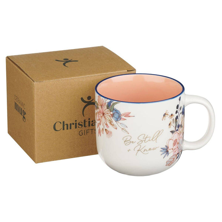 Pink Floral Mug Be Still Ps. 46:10