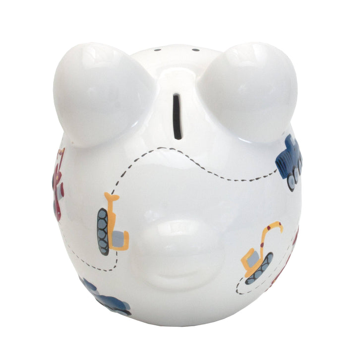 Large Piggy Bank - White Construction