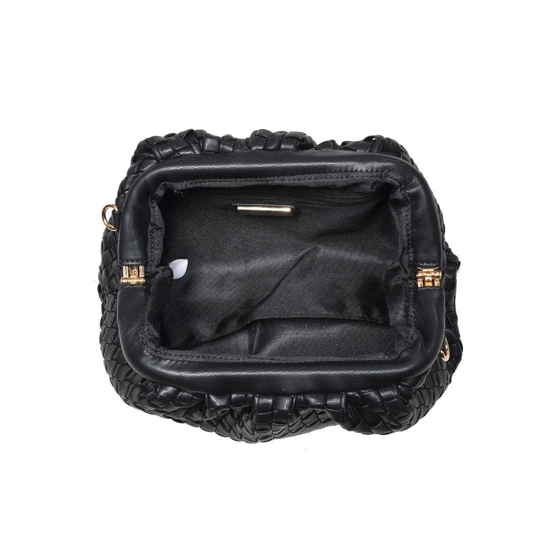 Tate - Woven Frame Clutch (Black)