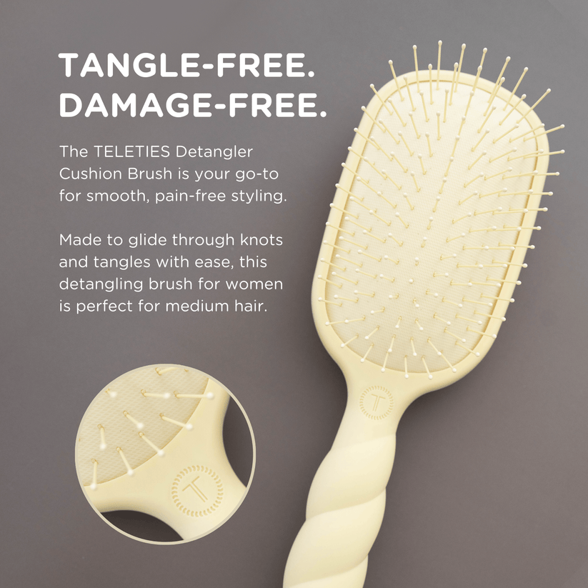 Teleties - Detangler Hair Brush for Medium Hair (Tan)