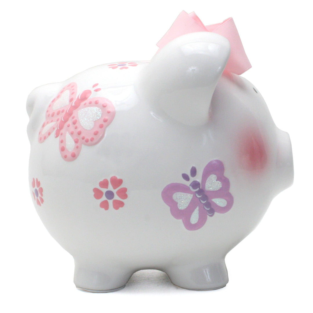 Large Piggy Bank - Butterflies