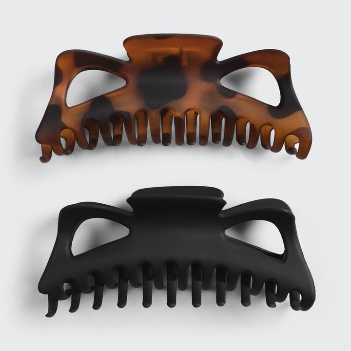 Kitsch - Jumbo Classic Claw Clips 2pc - Black & Tort